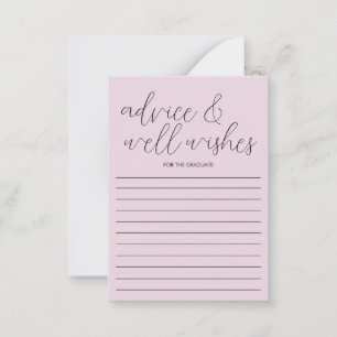 Pink Graduation Advice Card Graduation Party Game