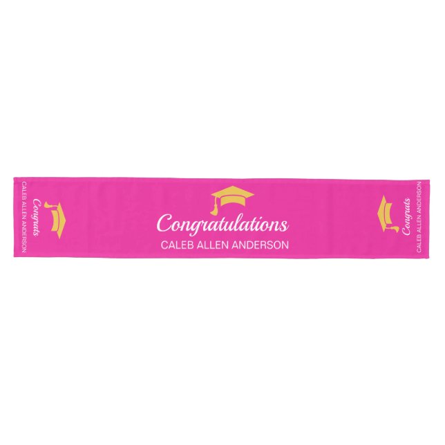 Pink Graduation Cap Runner (Horizontal)