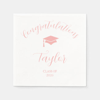 Pink Graduation Class of 2026 Napkin