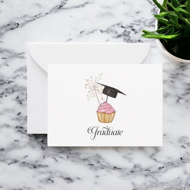 Pink Graduation Cupcake Graduate Card (Creator Uploaded)