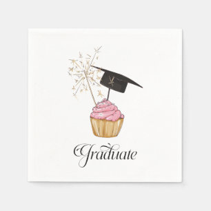 Pink Graduation Cupcake Graduate Napkin