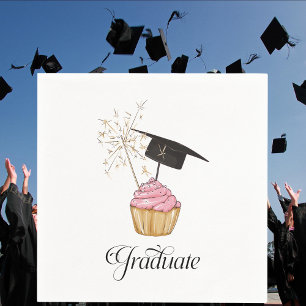 Pink Graduation Cupcake Graduate Napkin