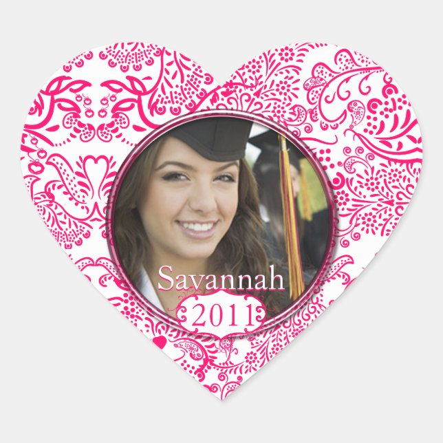 Pink Graduation or Sweet Sixteen Photo Stickers (Front)