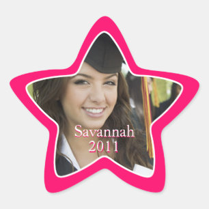 Pink Graduation or Sweet Sixteen Photo Stickers