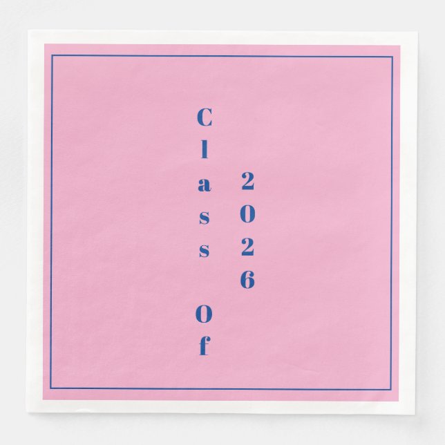  Pink Graduation Party Graduate Class Of 2026 Napkin (Front)