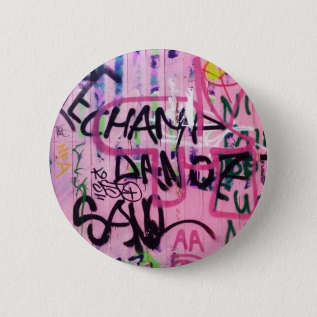 Pink Graffiti 6 Cm Round Badge (Front)