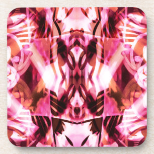 Pink graffiti pattern coaster