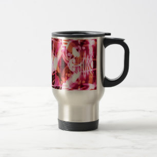 Pink graffiti pattern travel mug