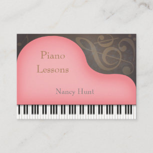 Pink Grand Piano Child Friendly Music Business Card