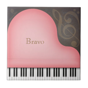 Pink Grand Piano Personalized Romantic Music Tile