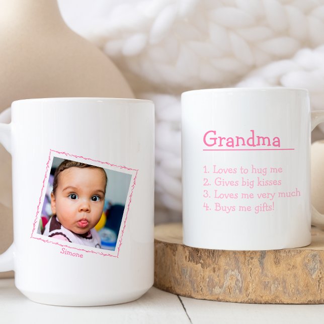 Pink Grandma Definitions Traits Custom Photograph Coffee Mug (Creator Uploaded)