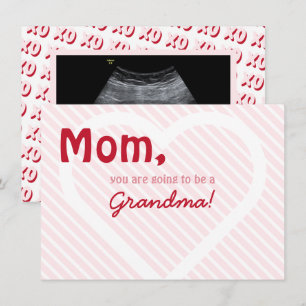 Pink Grandma Valentine Ultrasound Pregnancy Reveal Announcement