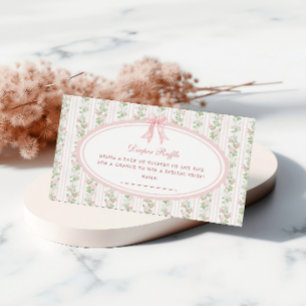 Pink Grandmillenial Vintag Girl Diaper Raffle Card