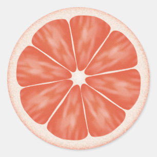 Pink Grapefruit Citrus Fruit Classic Round Sticker
