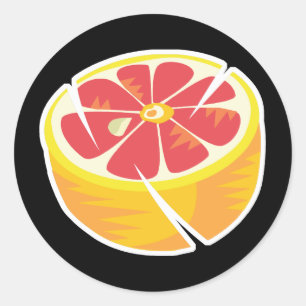 pink grapefruit classic round sticker