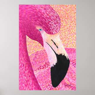 Pink Grapefruit Flamingo Print - By Just Dahl