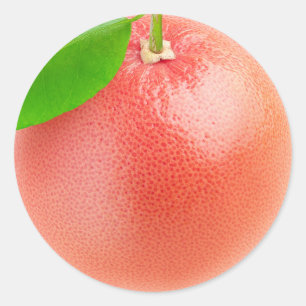 Pink grapefruit macro classic round sticker