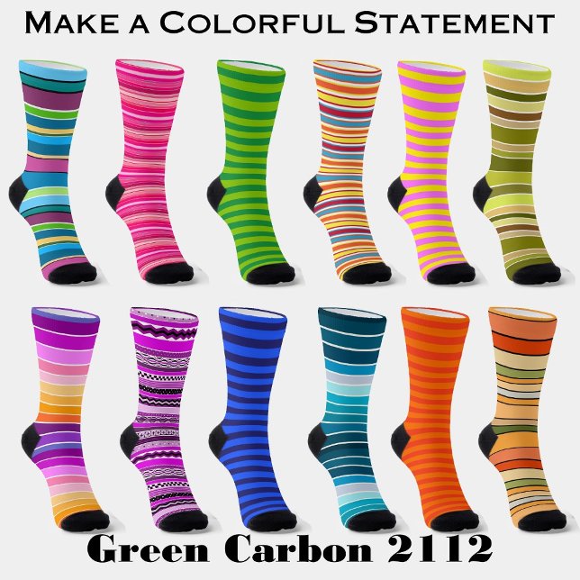 Pink Grapefruit Pink and Yellow Striped Socks (Make a colorful statement with Green Carbon 2112 Striped socks and matching ties.)