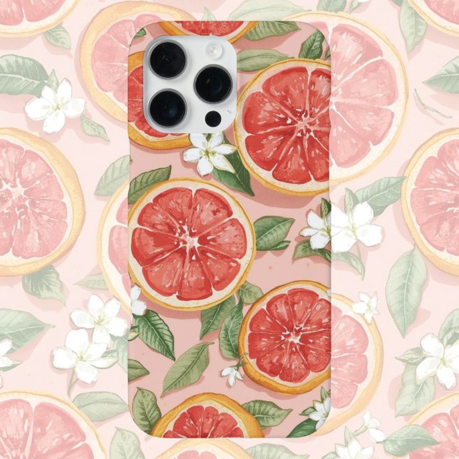 Pink Grapefruit Pop – Retro Watercolor Citrus iPhone Case (Creator Uploaded)