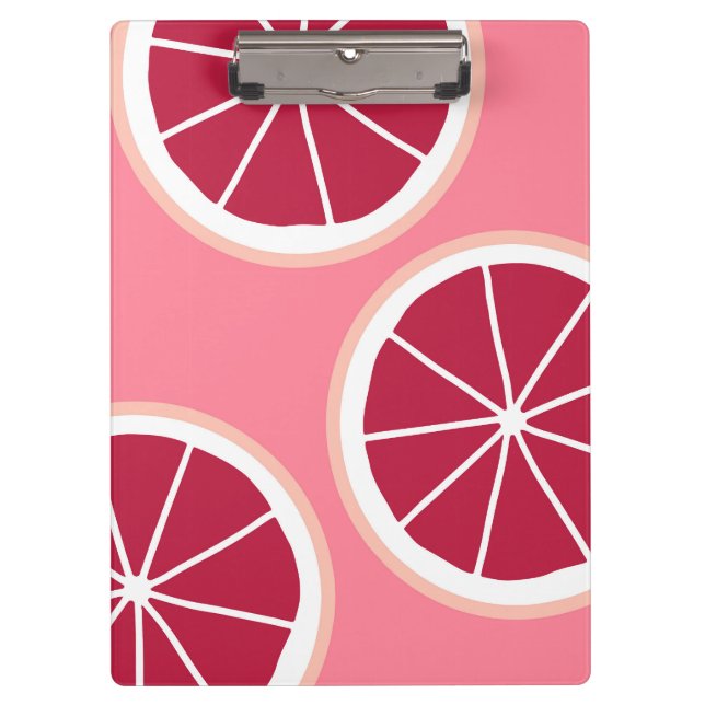 Pink Grapefruit Slice Clipboard (Front)