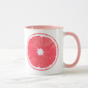 Pink Grapefruit Slice Digital Painting Mug