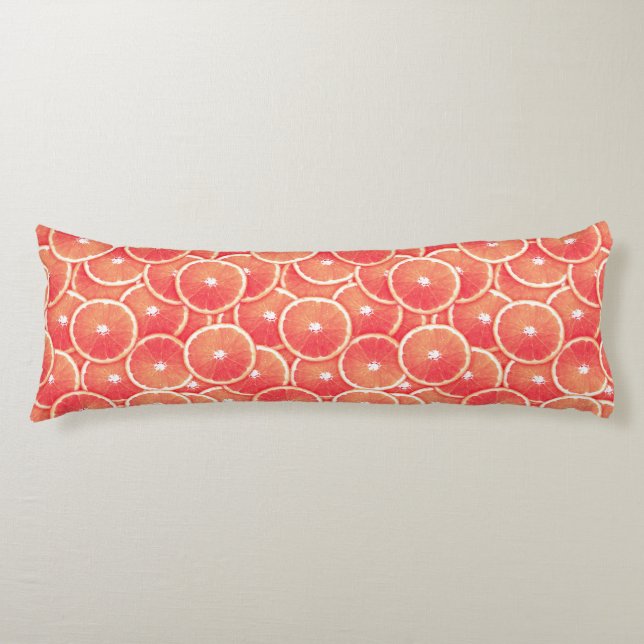 Pink grapefruit slices body cushion (Front)