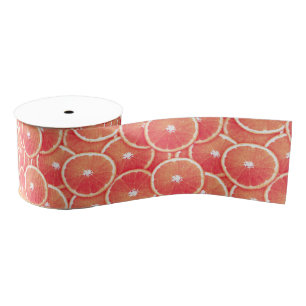 Pink grapefruit slices grosgrain ribbon