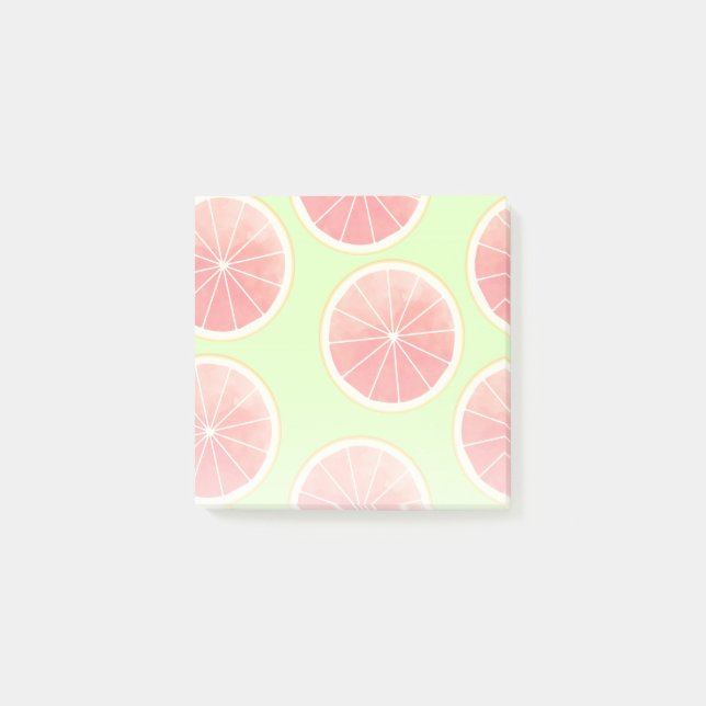 Pink Grapefruit Slices Pattern Post-it Notes (Front)