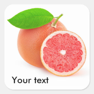 Pink grapefruit square sticker