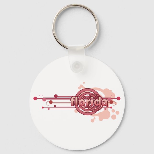 Pink Graphic Circle Florida Keychain (Front)