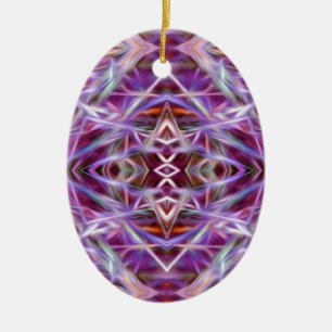 Pink Graphic Mandala Ceramic Tree Decoration