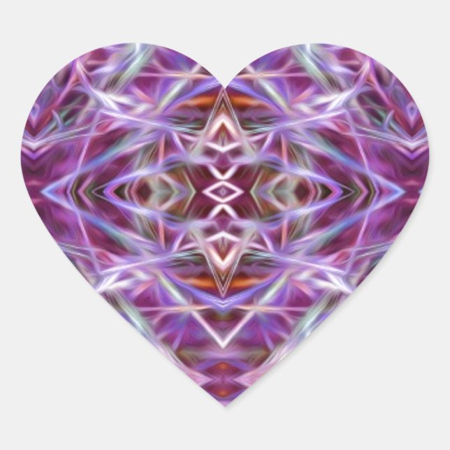Pink Graphic Mandala Heart Sticker (Front)