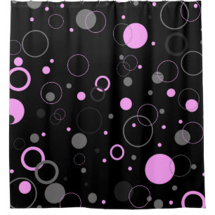 Pink Gray abstract seamless pattern with circles.  Shower Curtain