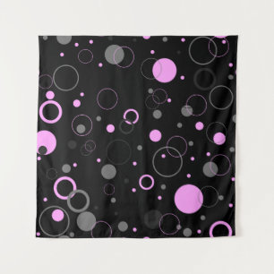 Pink Gray abstract seamless pattern with circles. Tapestry