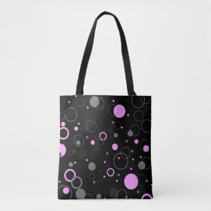 Pink Gray abstract seamless pattern with circles. Tote Bag