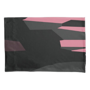 pink gray and black abstract    pillowcase