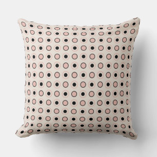 Pink, gray and black dots cushion