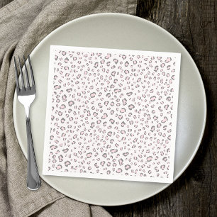 Pink Gray Leopard Pattern Napkin