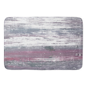 Pink gray lines bath mat
