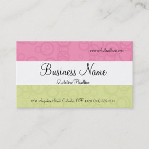 Pink & Green 2 Circles Business Cards