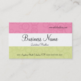 Pink & Green 2 Circles Business Cards