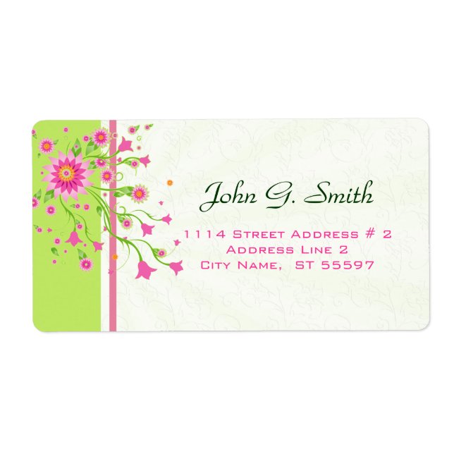 Pink & Green Abstract Floral Design-Light 2 (Front)