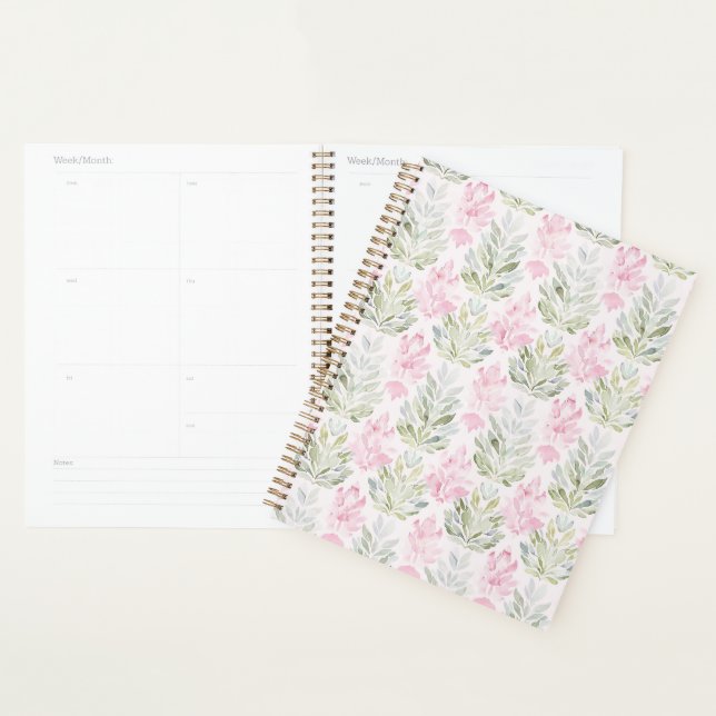 Pink Green Abstract Floral Planner (Display)