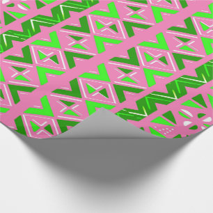 Pink & Green African Pattern Wrapping Paper
