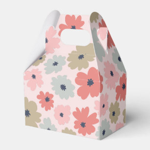 Pink Green and Blue Floral Gabled Party Favour Box
