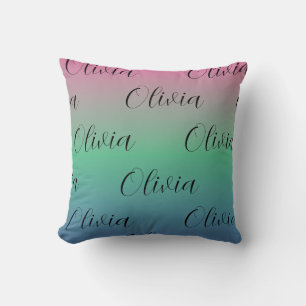 Pink, Green and Blue Gradient Cushion
