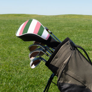 Pink, Green and White Stripes  Golf Head Cover