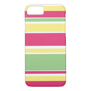 Pink, green and yellow stripes iPhone 8/7 case