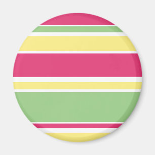 Pink, green and yellow stripes magnet