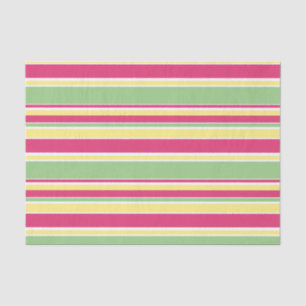 Pink, green and yellow stripes tissue paper